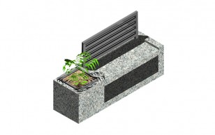 Bench 2-1 Pot for flowers_A3a